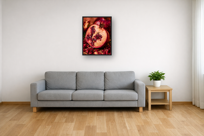Figs and Pomegranates III framed poster in a living room