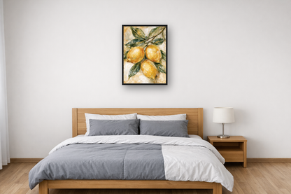 Lemon Branch III framed poster in a bedroom