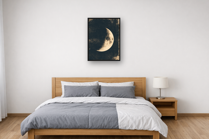 Moon Phases III framed poster in a bedroom