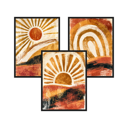 Golden Arches set of 3 art prints in black frames