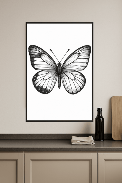 Skomplikowana Ilustracja Motyla - CasaNookDecor