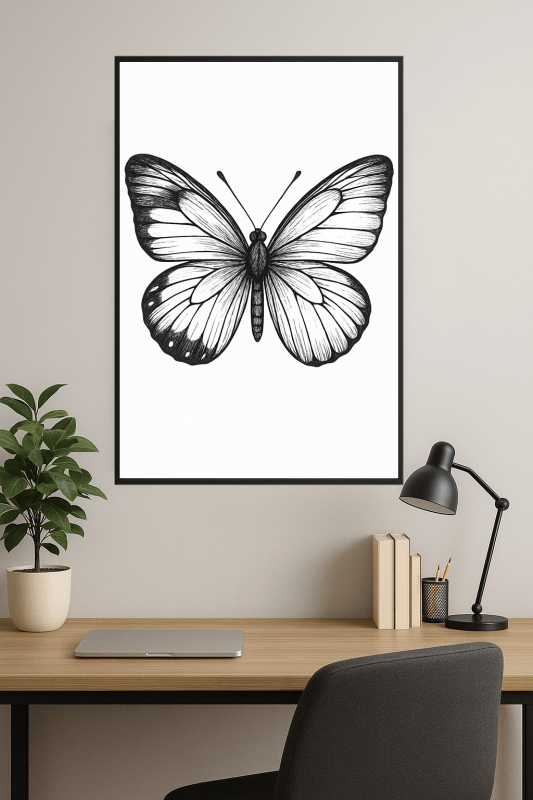 Skomplikowana Ilustracja Motyla - CasaNookDecor