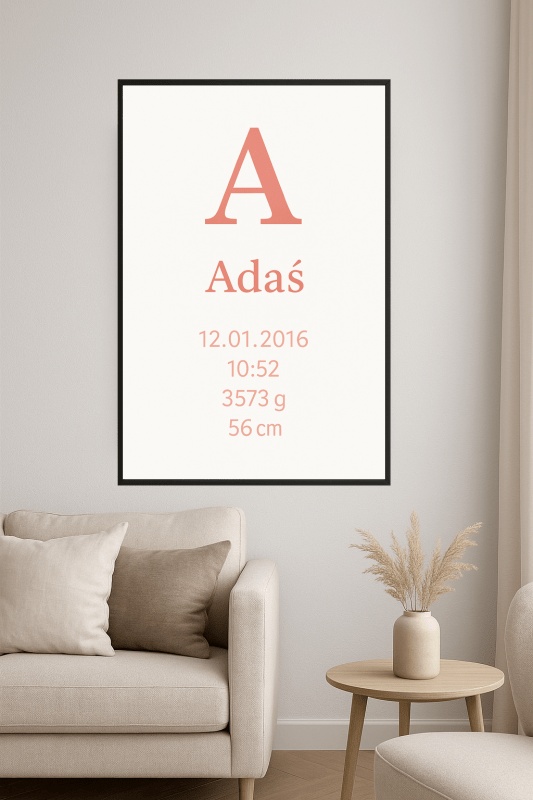 Spersonalizowany Druk Zawiadomienia o Narodzinach - CasaNookDecor