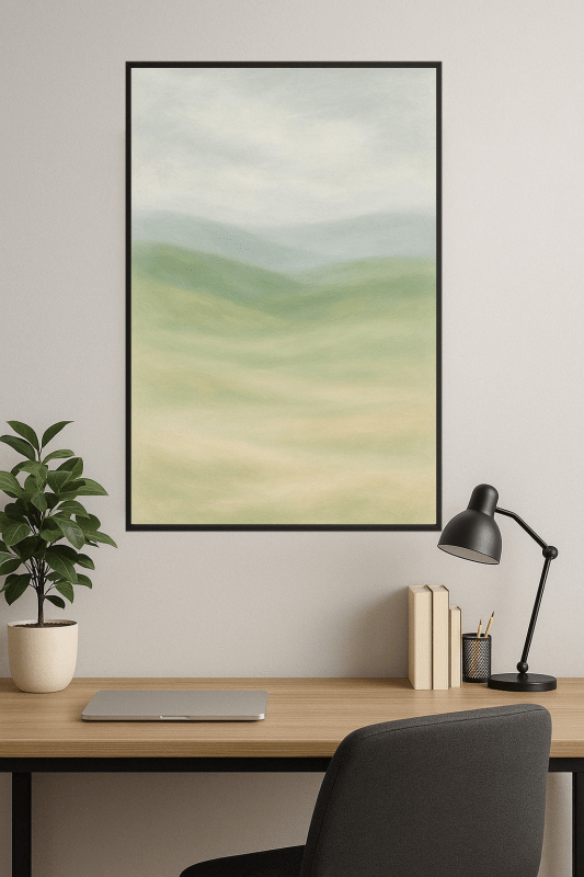 Spokojna Abstrakcyjna Sztuka Krajobrazu - CasaNookDecor