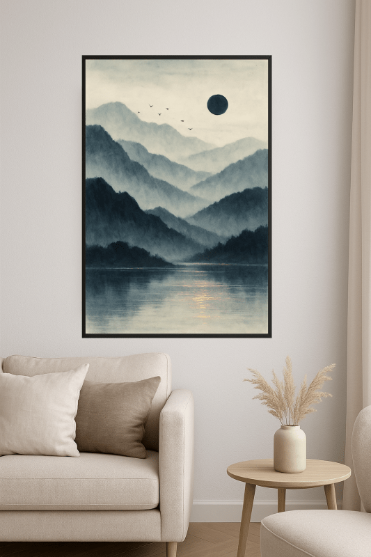 Spokojny Mglisty Krajobraz Sztuki - CasaNookDecor