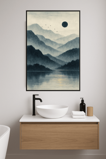 Spokojny Mglisty Krajobraz Sztuki - CasaNookDecor