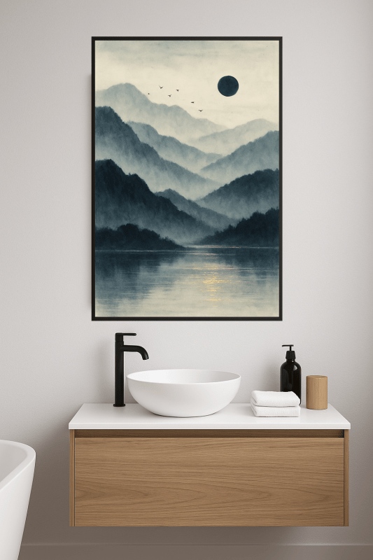 Spokojny Mglisty Krajobraz Sztuki - CasaNookDecor