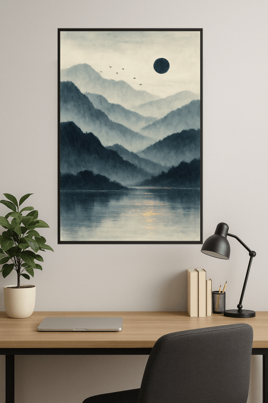 Spokojny Mglisty Krajobraz Sztuki - CasaNookDecor