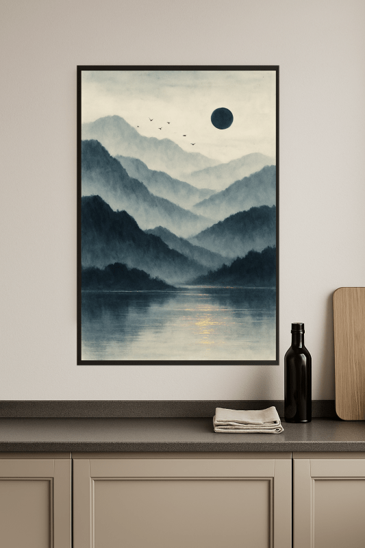 Spokojny Mglisty Krajobraz Sztuki - CasaNookDecor
