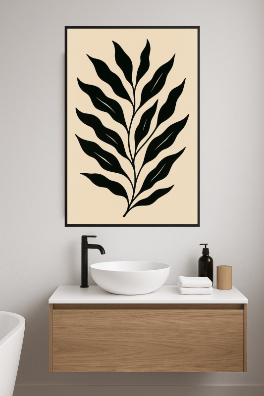 Stylizowana Sztuka Czarnej Rośliny - CasaNookDecor