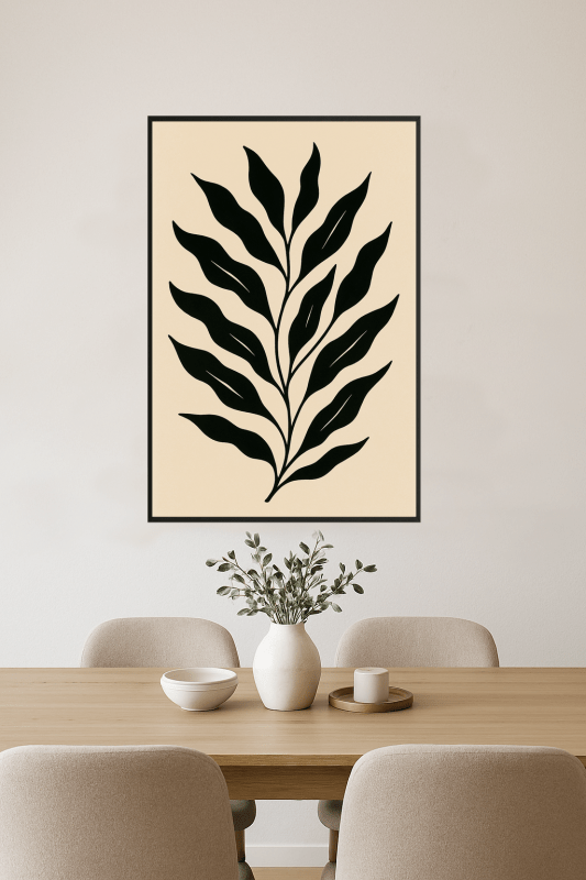 Stylizowana Sztuka Czarnej Rośliny - CasaNookDecor