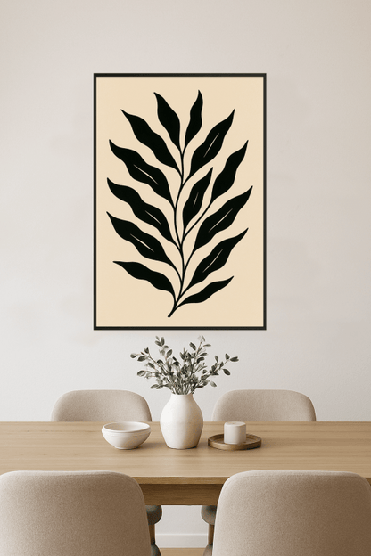 Stylizowana Sztuka Czarnej Rośliny - CasaNookDecor