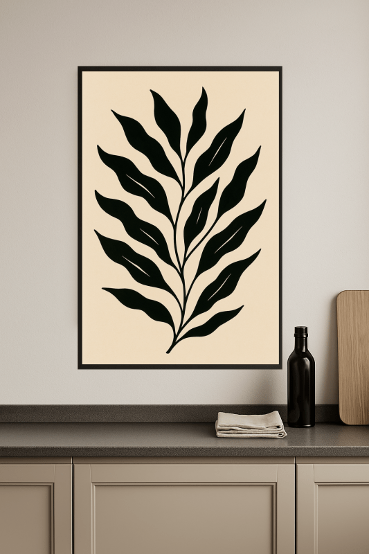 Stylizowana Sztuka Czarnej Rośliny - CasaNookDecor