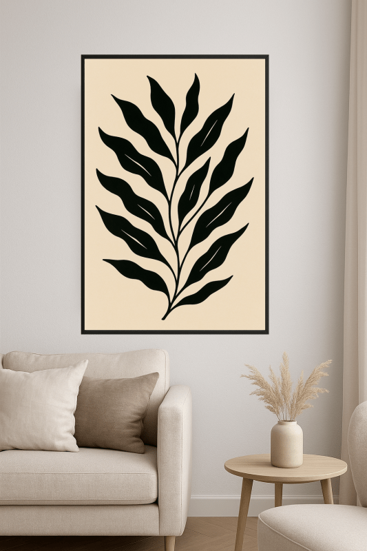 Stylizowana Sztuka Czarnej Rośliny - CasaNookDecor