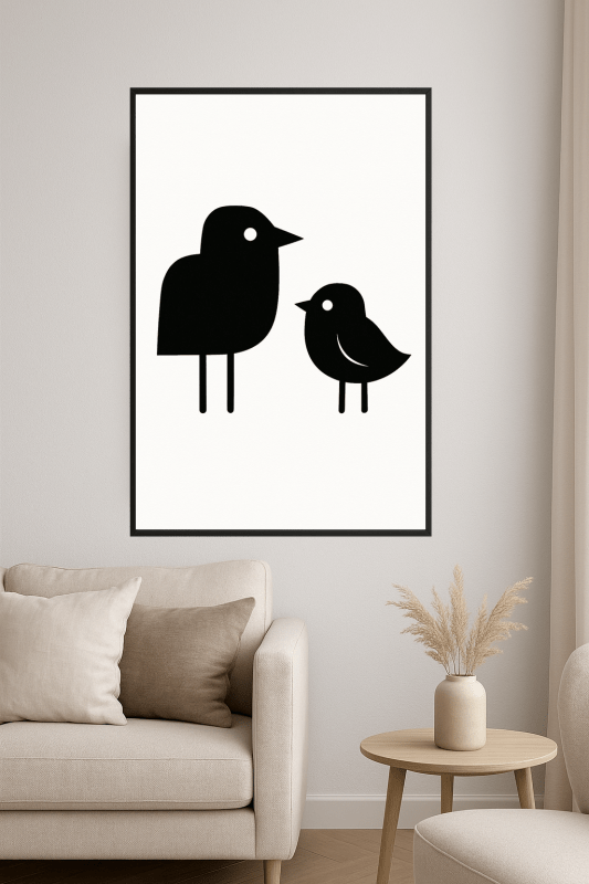 Stylizowana Sztuka Czarnych Ptaków - CasaNookDecor