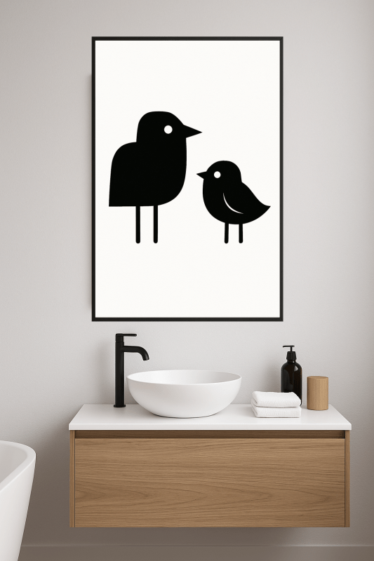 Stylizowana Sztuka Czarnych Ptaków - CasaNookDecor