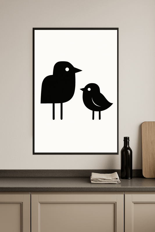 Stylizowana Sztuka Czarnych Ptaków - CasaNookDecor