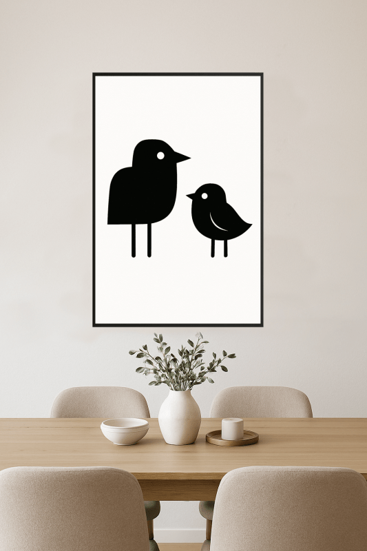 Stylizowana Sztuka Czarnych Ptaków - CasaNookDecor