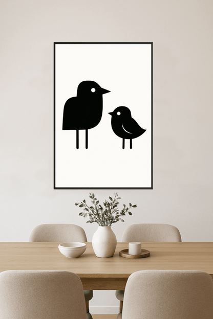 Stylizowana Sztuka Czarnych Ptaków - CasaNookDecor