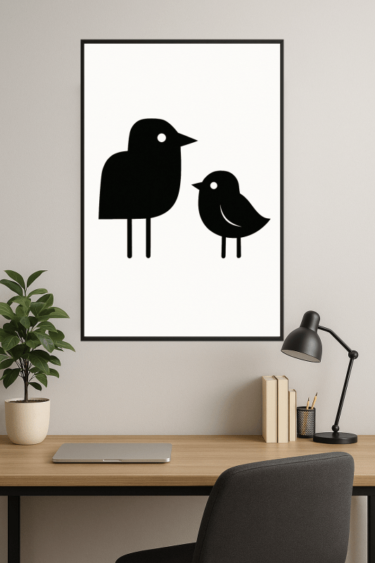 Stylizowana Sztuka Czarnych Ptaków - CasaNookDecor