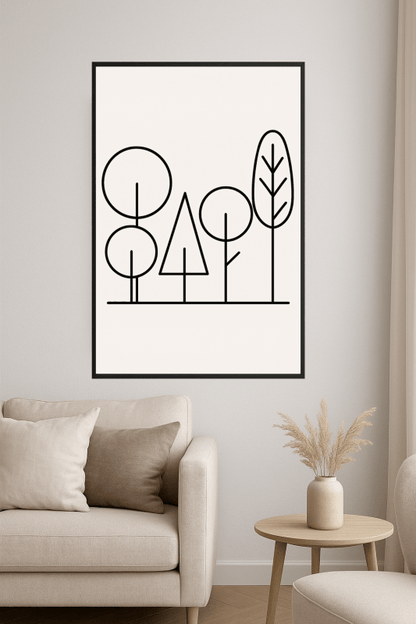 Stylizowana Sztuka Linii Drzew - CasaNookDecor