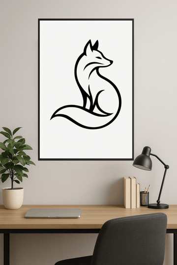 Stylizowana Sztuka Linii Lisa - CasaNookDecor