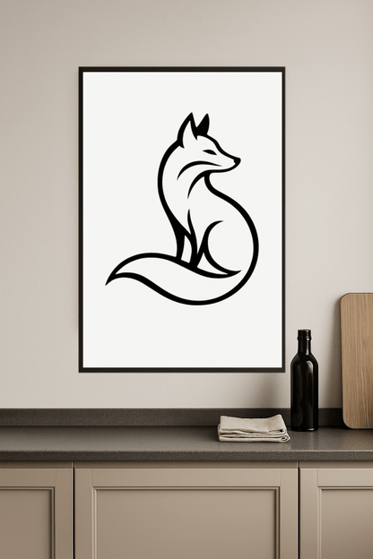 Stylizowana Sztuka Linii Lisa - CasaNookDecor