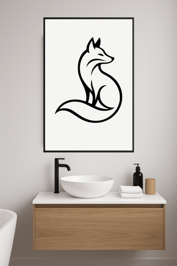 Stylizowana Sztuka Linii Lisa - CasaNookDecor