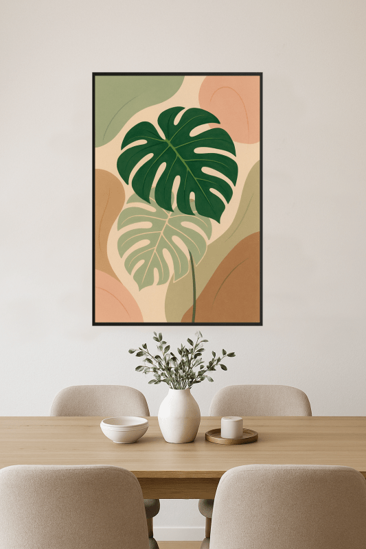 Stylizowana Sztuka Liścia Monstery - CasaNookDecor