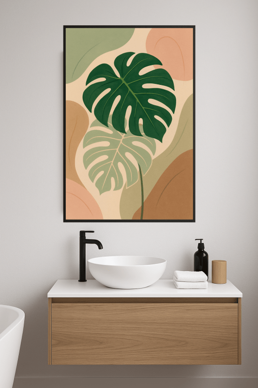 Stylizowana Sztuka Liścia Monstery - CasaNookDecor