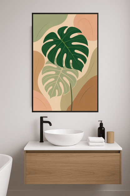 Stylizowana Sztuka Liścia Monstery - CasaNookDecor