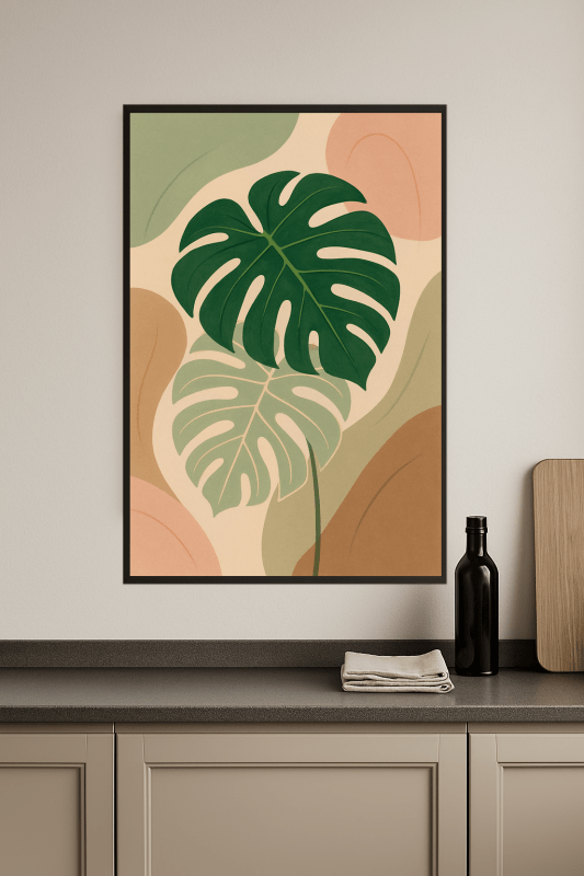 Stylizowana Sztuka Liścia Monstery - CasaNookDecor