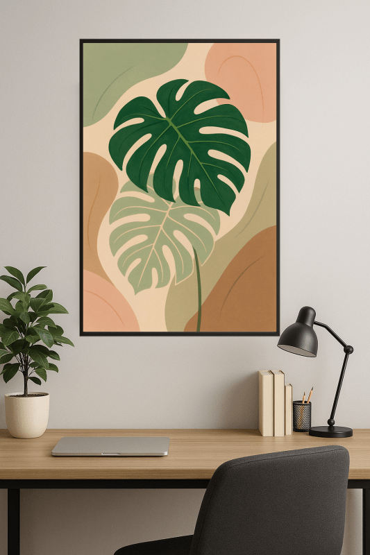 Stylizowana Sztuka Liścia Monstery - CasaNookDecor