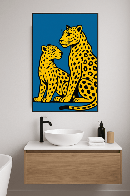 Stylizowana Sztuka Żółtych Lampartów - CasaNookDecor