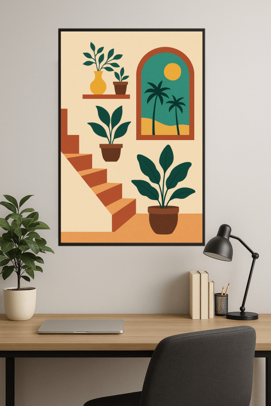 Stylizowany Druk Sztuki Wnętrzarskiej - CasaNookDecor