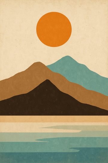 Stylizowany Krajobraz Górski w Sztuce - CasaNookDecor