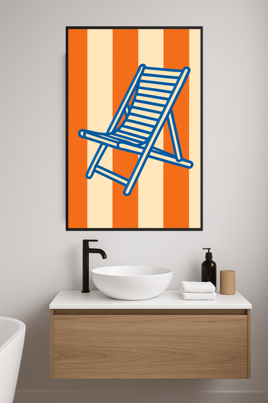 Stylizowany Plakat Siedzenia na Leżaku - CasaNookDecor