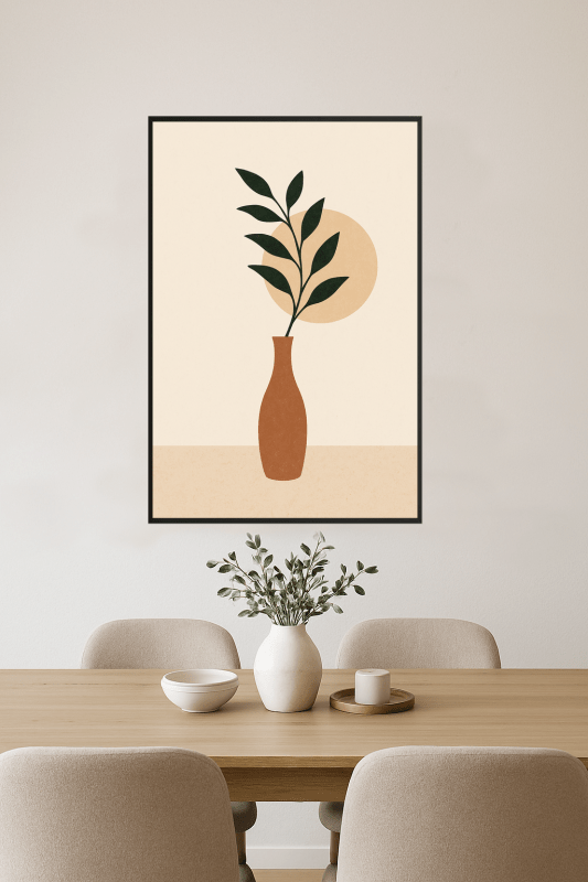 Stylizowany Wazon Z Liśćmi - CasaNookDecor