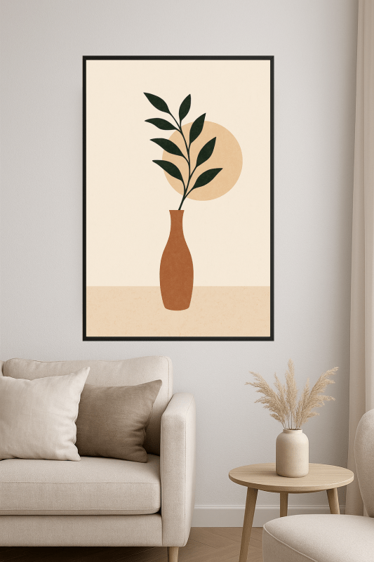 Stylizowany Wazon Z Liśćmi - CasaNookDecor