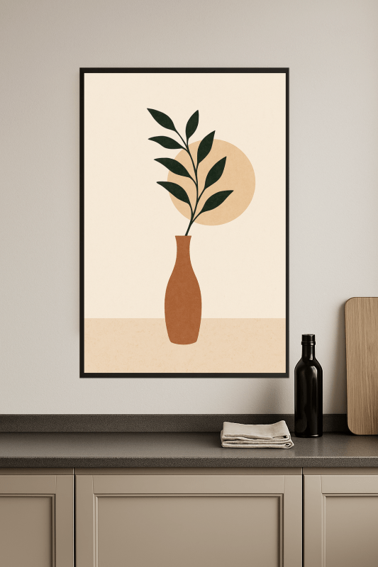 Stylizowany Wazon Z Liśćmi - CasaNookDecor