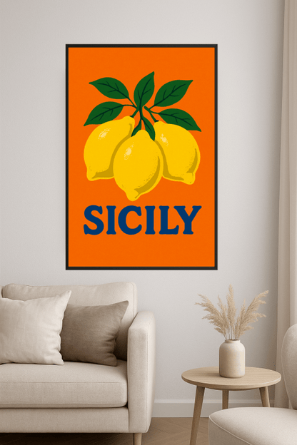 Sycylijska Grafika Cytryny - CasaNookDecor