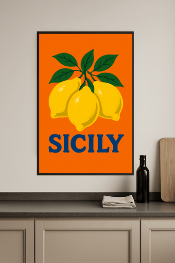 Sycylijska Grafika Cytryny - CasaNookDecor