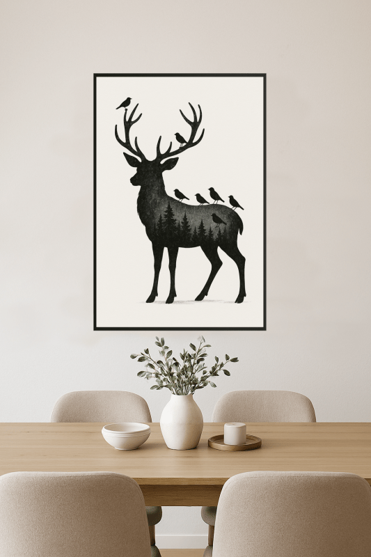 Sylwetka Jelenia - Sztuka na Ścianę - CasaNookDecor