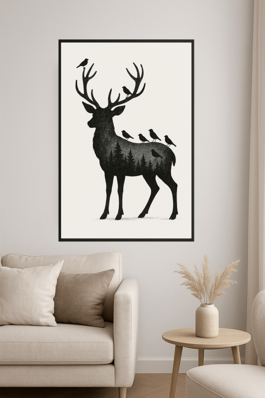 Sylwetka Jelenia - Sztuka na Ścianę - CasaNookDecor
