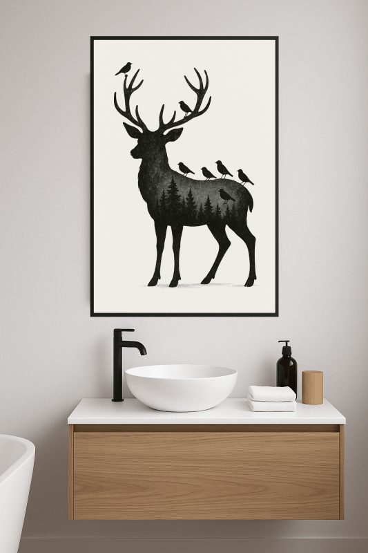 Sylwetka Jelenia - Sztuka na Ścianę - CasaNookDecor