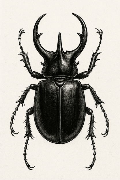 Szczegółowa Ilustracja Chrząszcza - CasaNookDecor
