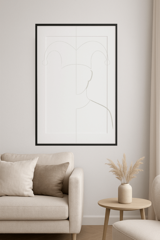 Szkic Siluety Czapki Błazna - CasaNookDecor