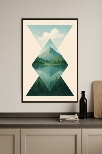 Sztuka Krajobrazu Górskiego w Kształcie Trójkąta - CasaNookDecor