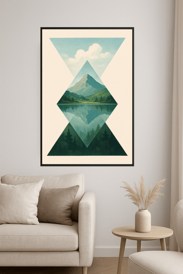 Sztuka Krajobrazu Górskiego w Kształcie Trójkąta - CasaNookDecor