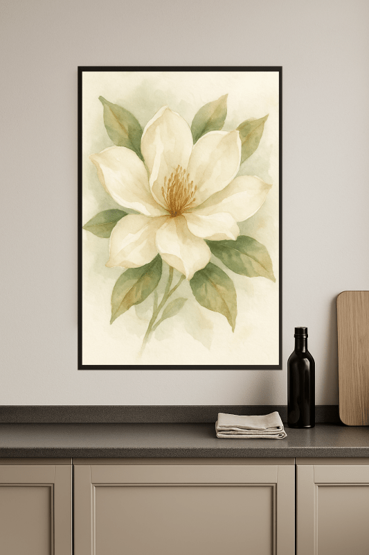 Sztuka Kwiatu Magnolii Akwarelą - CasaNookDecor